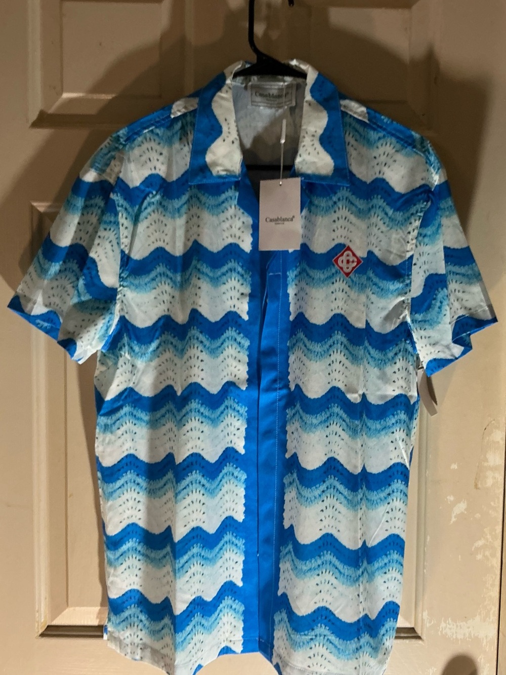 Blue Wave Short-Sleeve Button Down Shirt